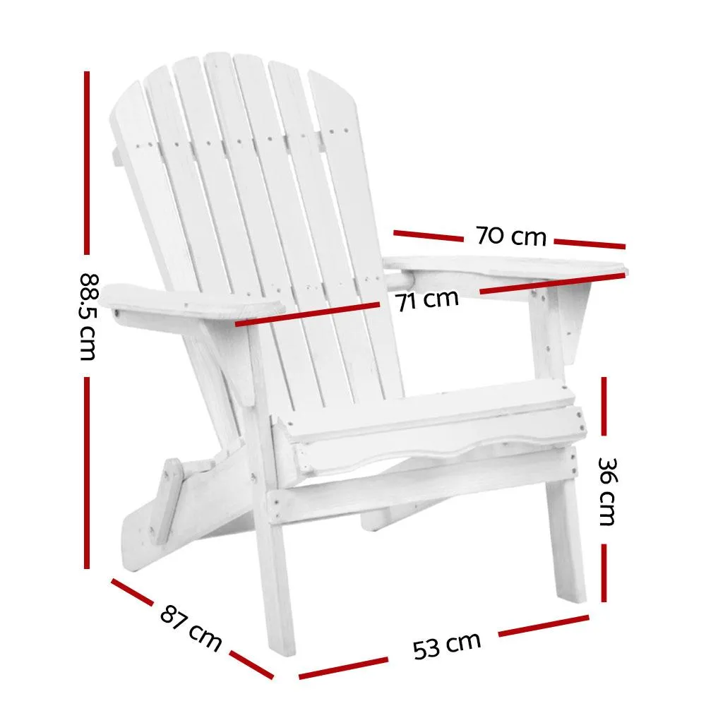 Outdoor Adirondack Style Chair (White)