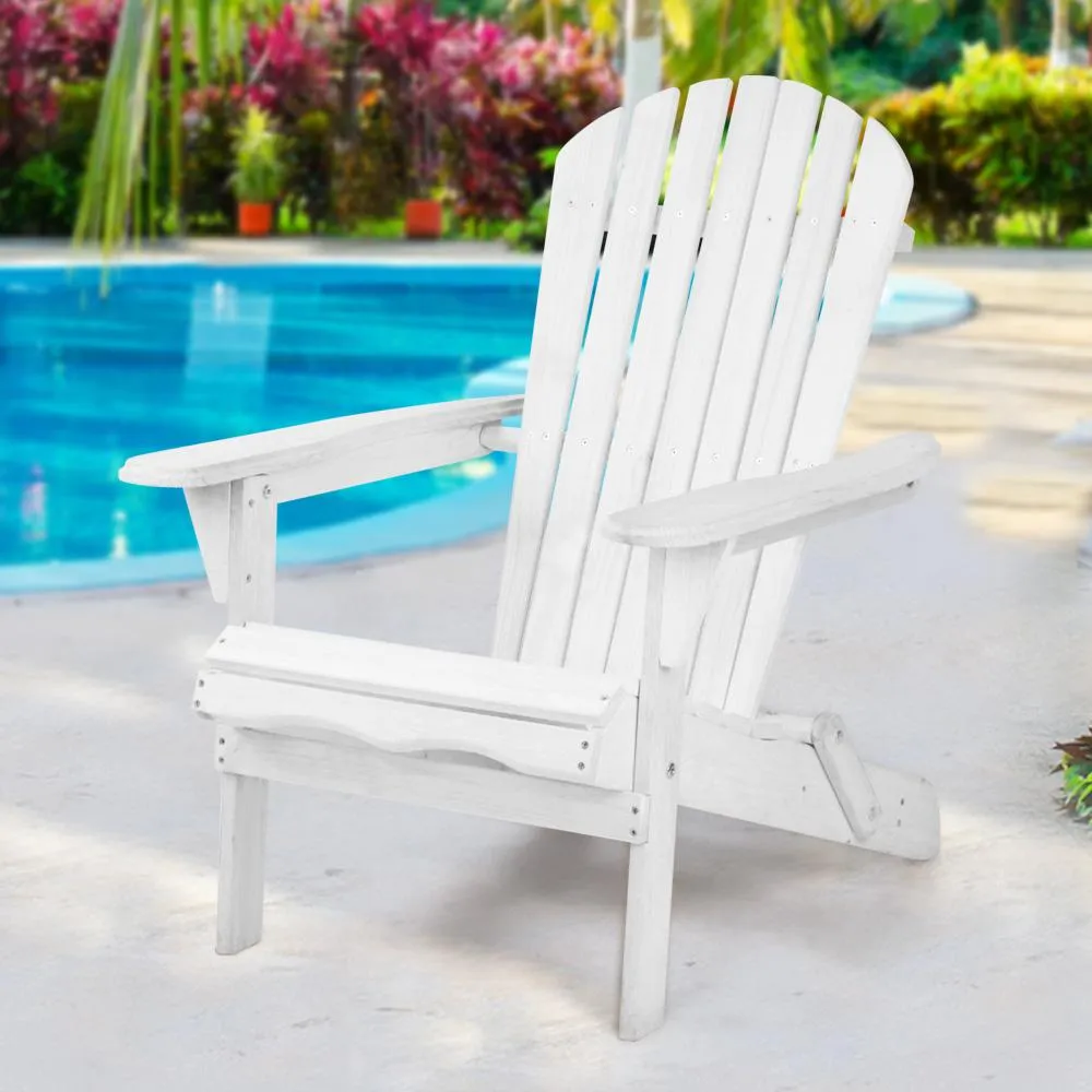 Outdoor Adirondack Style Chair (White)