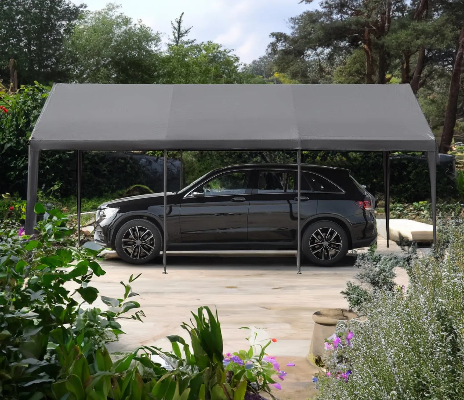 Outdoor Carport 10x20ft Heavy Duty Canopy Storage Shed,Portable Garage Party Tent,Portable Garage with Removable Sidewalls & Doors All-Season Tarp