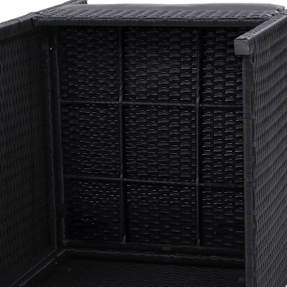Outdoor Dining Chair Set | 2x Wicker Chairs with Foldable Backrest | Hugo | Black