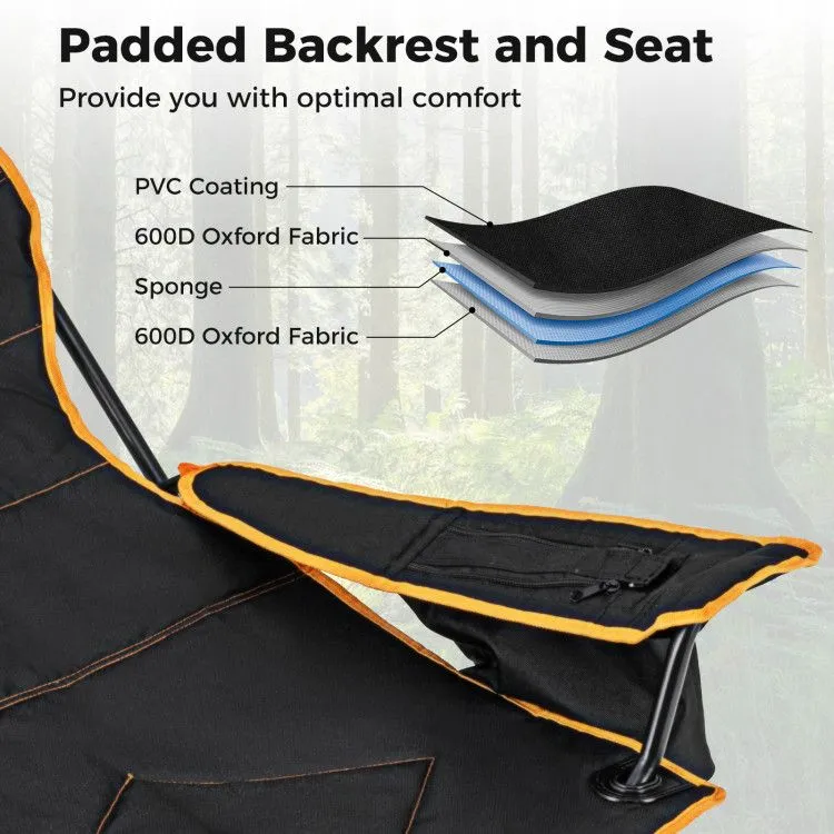 OutriderPro™ Reclining Camp Chair with Footrest & Cooler Storage