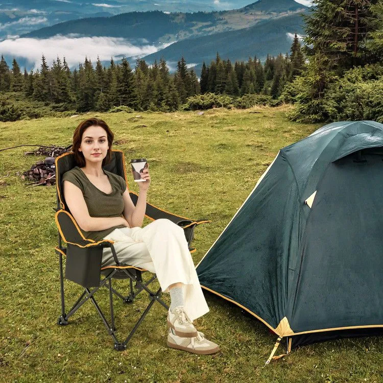 OutriderPro™ Reclining Camp Chair with Footrest & Cooler Storage