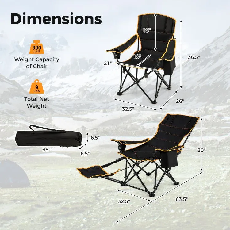 OutriderPro™ Reclining Camp Chair with Footrest & Cooler Storage