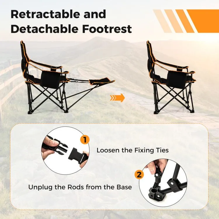 OutriderPro™ Reclining Camp Chair with Footrest & Cooler Storage