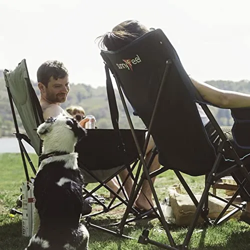 Oversized Heated Camping Chair Hot Seat, Folding Rocking Chair