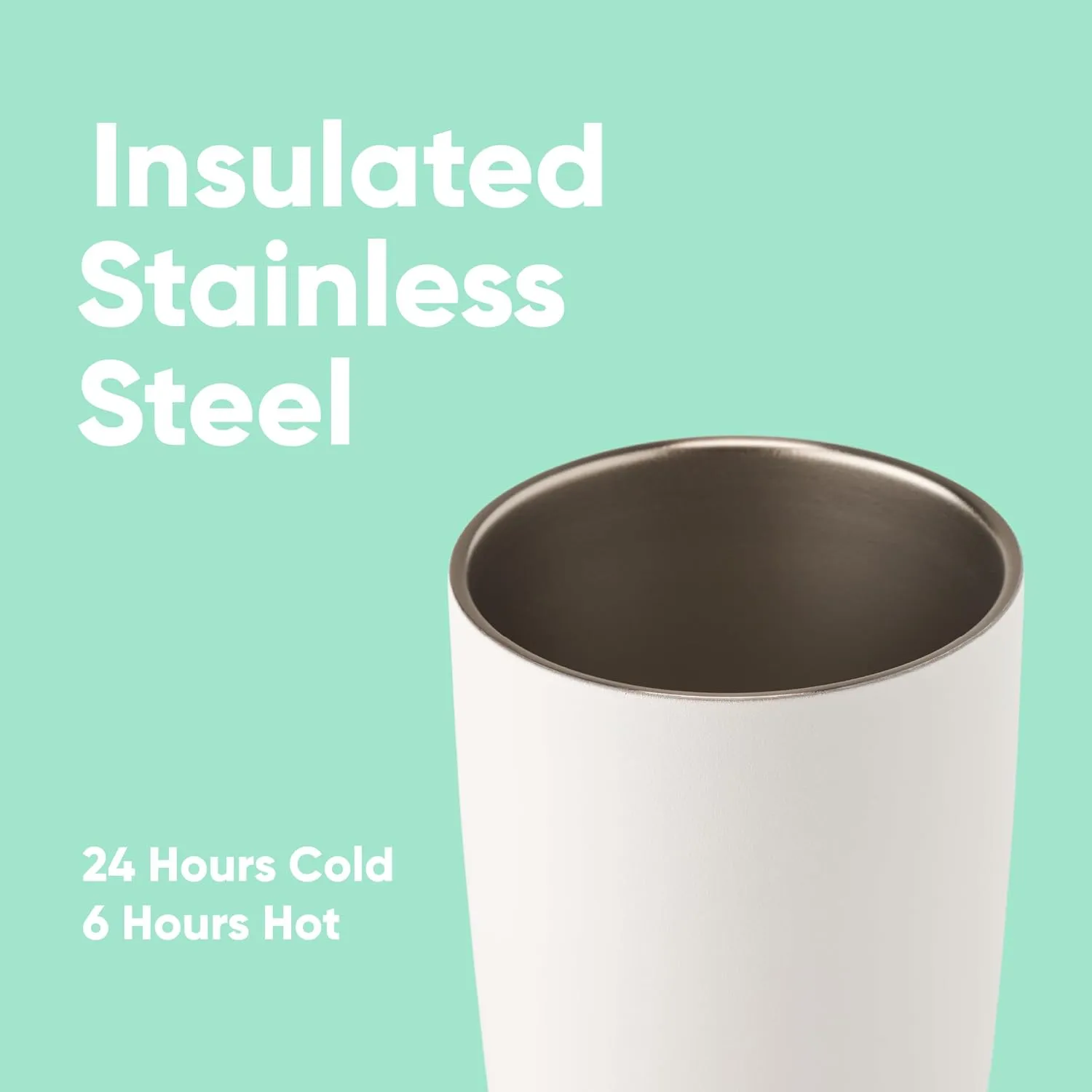 Owala SmoothSip Insulated Stainless Steel Coffee Tumbler, Reusable Iced Coffee Cup, Hot Coffee Travel Mug, BPA Free, 20 oz