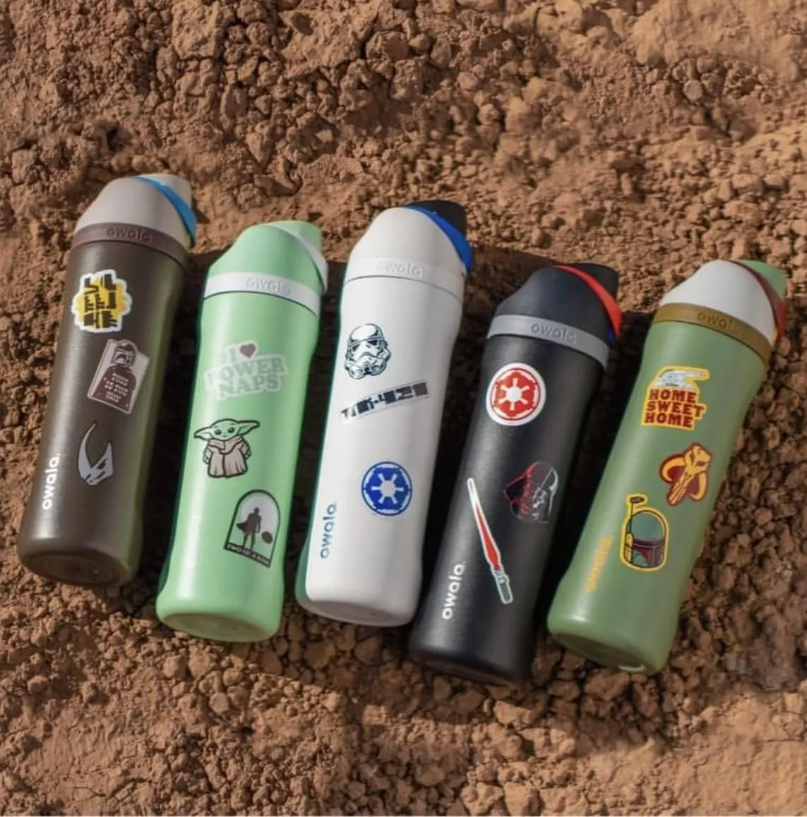 Owala Star Wars FreeSip Insulated Stainless Steel Water Bottle with Straw for Sports and Travel, BPA-Free Sports Water Bottle, 24 oz, Boba Fest