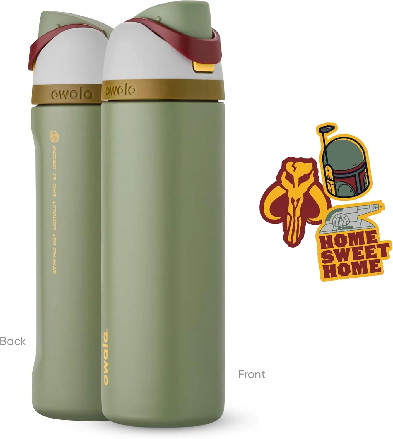 Owala Star Wars FreeSip Insulated Stainless Steel Water Bottle with Straw for Sports and Travel, BPA-Free Sports Water Bottle, 24 oz, Boba Fest
