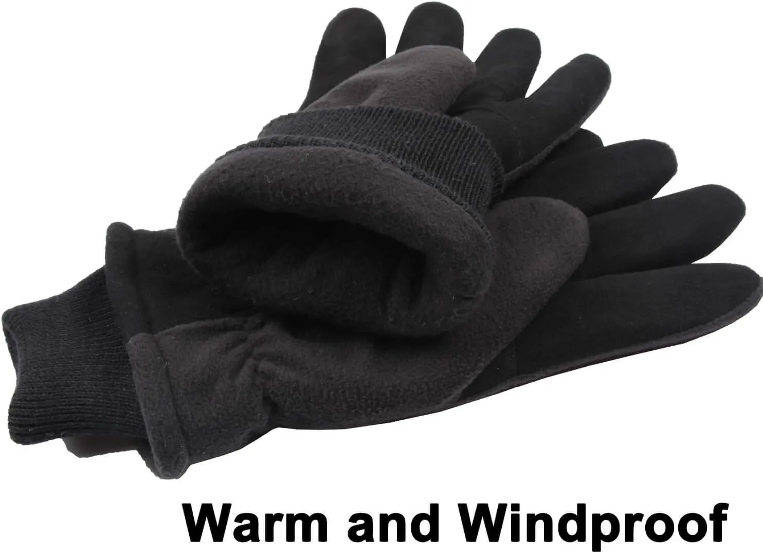 OZERO Winter Gloves Deerskin Suede Leather and Insulated Polar Fleece Water Resistant Thermal Gifts for Men and Women