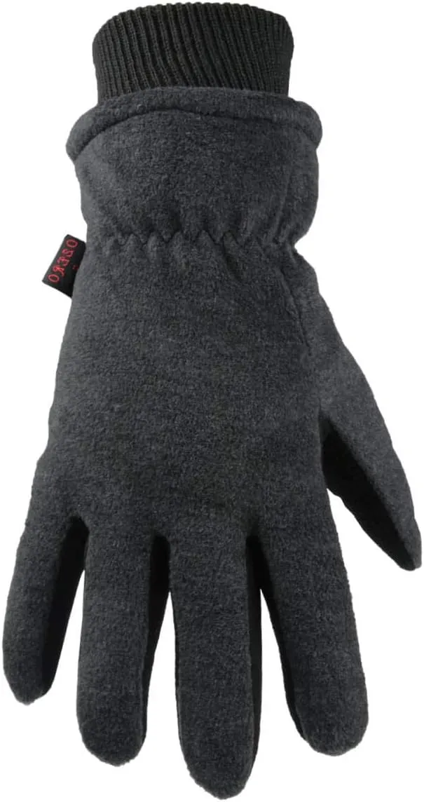 OZERO Winter Gloves Deerskin Suede Leather and Insulated Polar Fleece Water Resistant Thermal Gifts for Men and Women