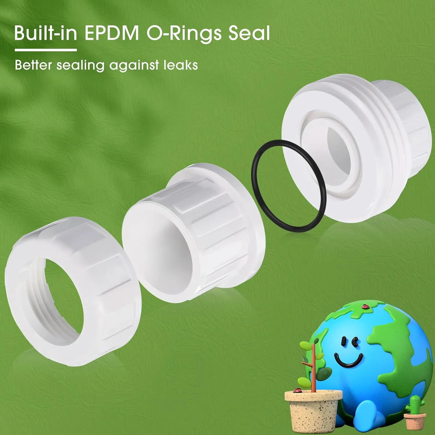 Pangda 12 Pcs PVC Union Coupling Pipe Fitting PVC Slip Union Pipe Fittings Adapter Coupling Schedule, White (3/4")