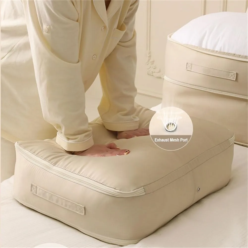 Peliaral Compression Organizer, Ultra Space Saving Self Compression Organizer, Compression Storage Bags For Clothes, Heavy Duty Moving Bags, for Space Saving for Comforters, Blankets (Pink-L XL)