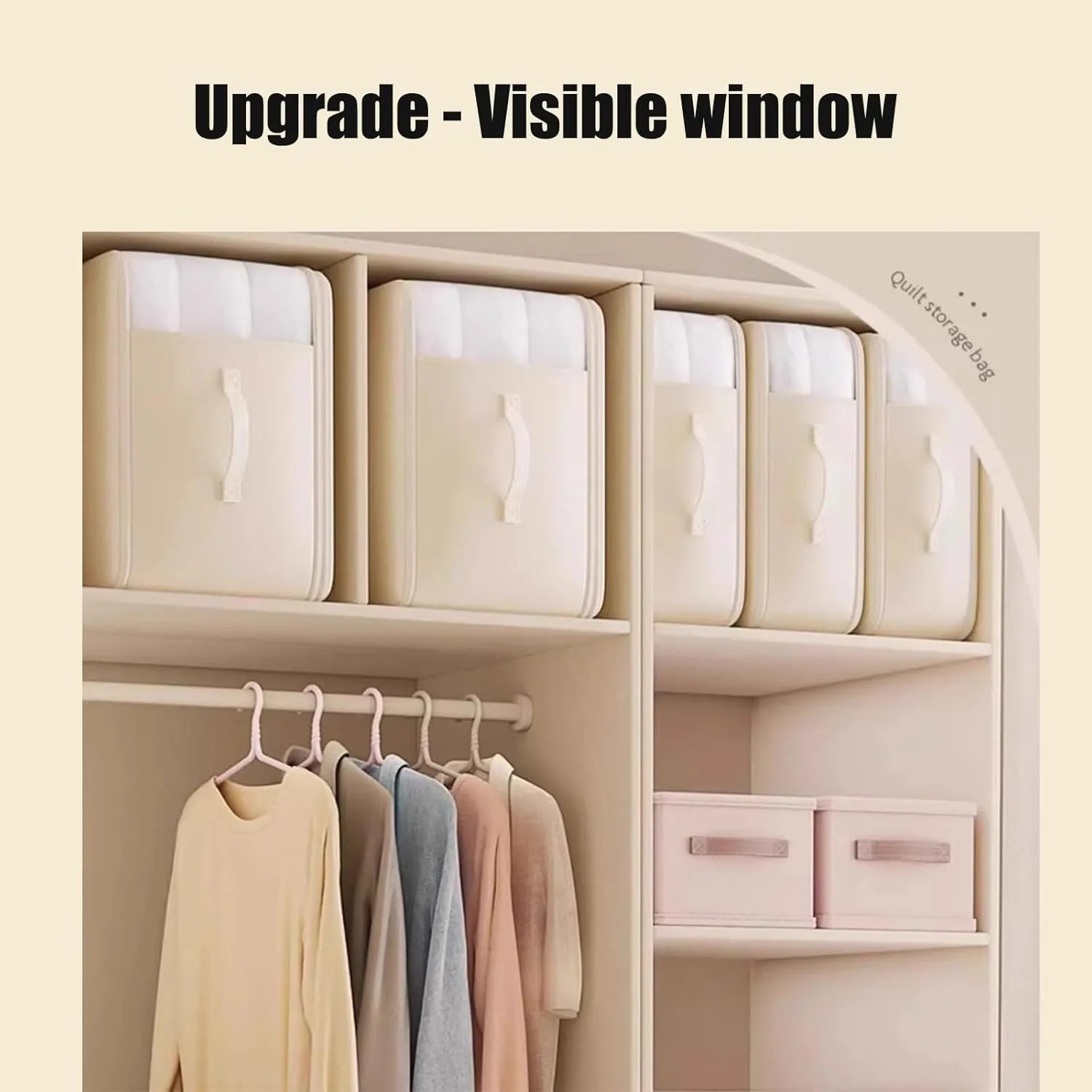 Peliaral Compression Organizer,2025 Upgraded Implicationi Ultra Space Saving Self Compression Organizer with Window Handle,Large Capacity Compression Bag for Comforters,Blankets,Bedding,Clothes(Gray,X