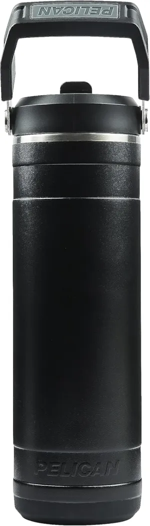 Pelican Hydration Pelican Pacific™ 26 oz Vacuum Insulated Tumbler - Recycled Stainless Steel Double Wall Travel with Dual Lid, Powder Coated Insulated Water Bottle For Cold Drinks, Jet Black