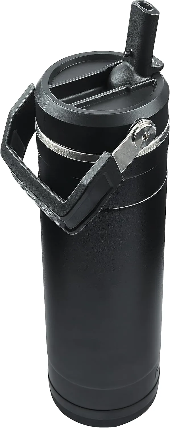Pelican Hydration Pelican Pacific™ 26 oz Vacuum Insulated Tumbler - Recycled Stainless Steel Double Wall Travel with Dual Lid, Powder Coated Insulated Water Bottle For Cold Drinks, Jet Black