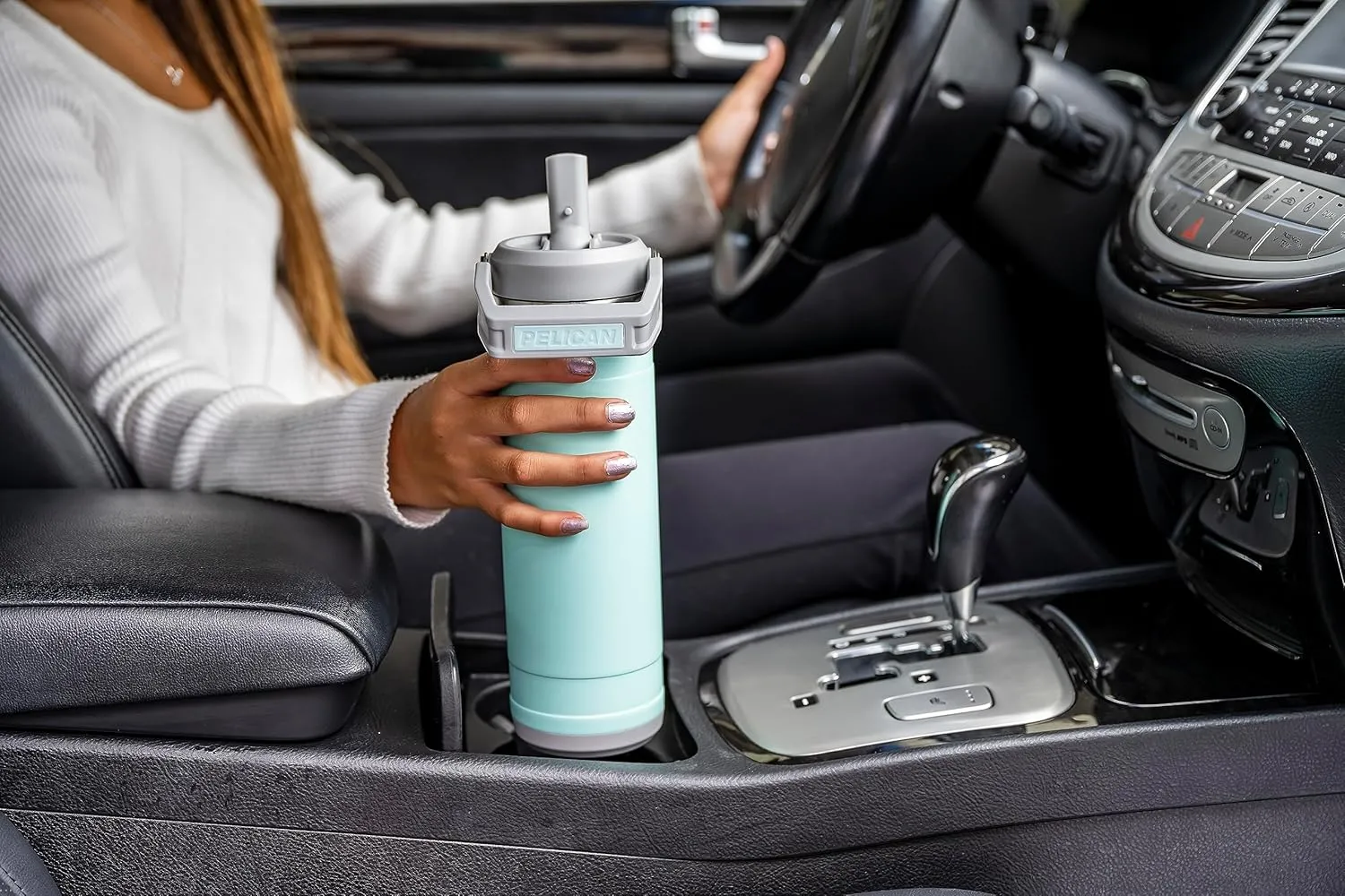 Pelican Hydration Pelican Pacific™ 26 oz Vacuum Insulated Tumbler - Recycled Stainless Steel Double Wall Travel with Dual Lid, Powder Coated Insulated Water Bottle For Cold Drinks, Jet Black