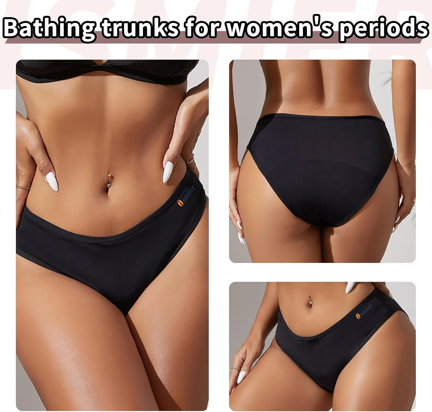 Period Swimwear Bikini - Leakproof Menstrual Swim Bottoms UPF 50 , Waterproof Swimsuit, for Women, Girls, Teens