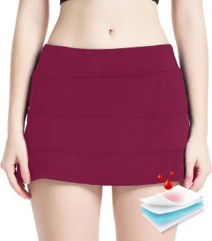 Period Swimwear Leakproof Swim Skirt Waterproof Menstrual Swimsuit with Pocket for Women Teens Girls