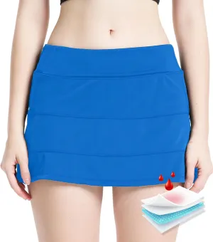 Period Swimwear Leakproof Swim Skirt Waterproof Menstrual Swimsuit with Pocket for Women Teens Girls