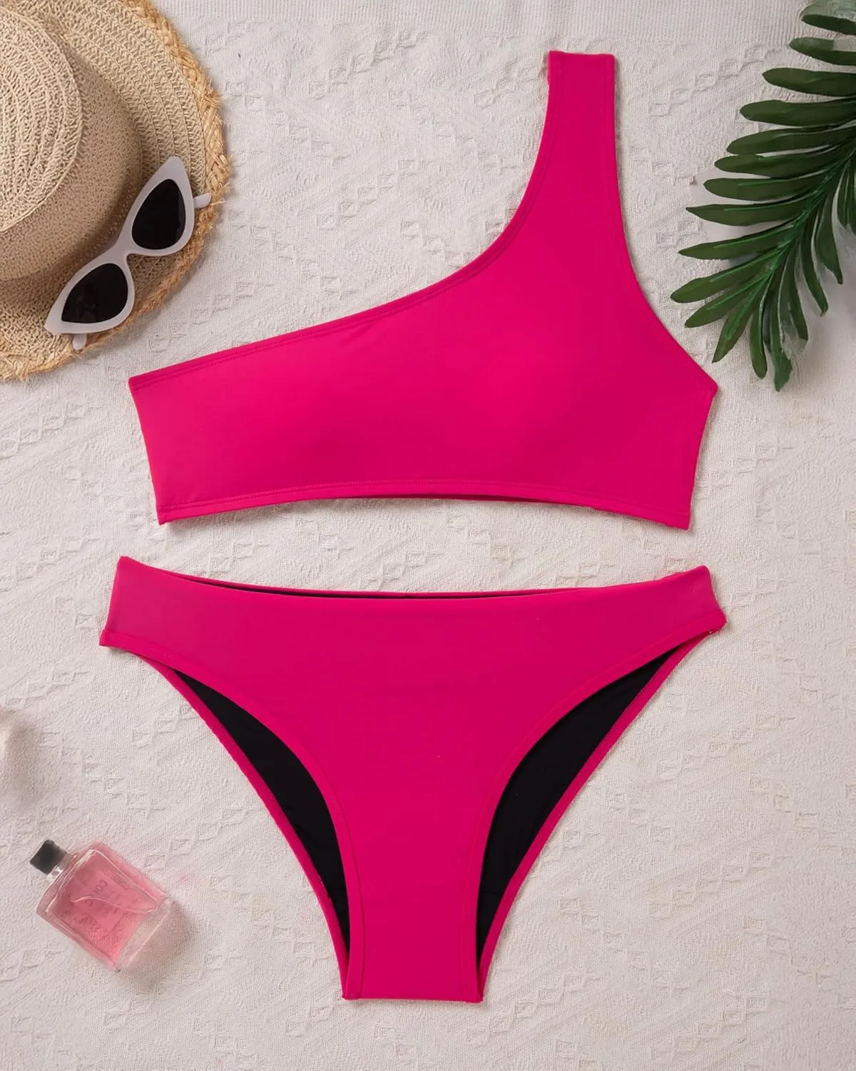 Period Swimwear Two Piece Leakproof Menstrual Swimsuit One Shoulder Bikini Sets Bathing Suit for Teen Girl