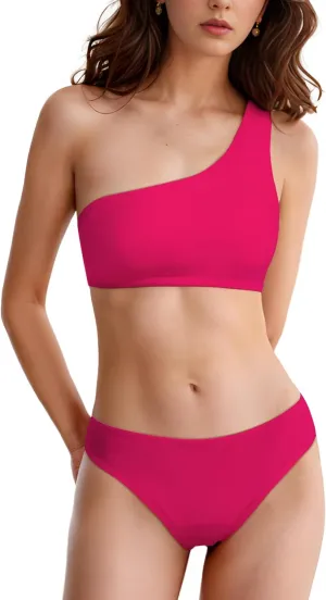Period Swimwear Two Piece Leakproof Menstrual Swimsuit One Shoulder Bikini Sets Bathing Suit for Teen Girl