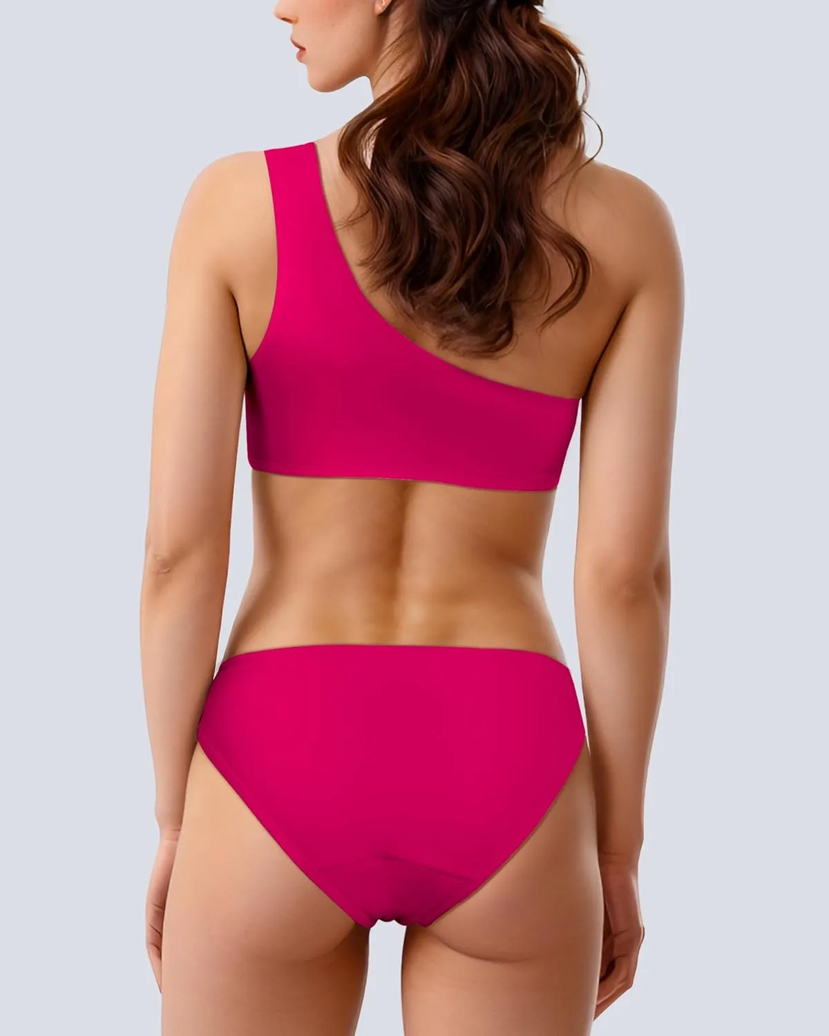 Period Swimwear Two Piece Leakproof Menstrual Swimsuit One Shoulder Bikini Sets Bathing Suit for Teen Girl