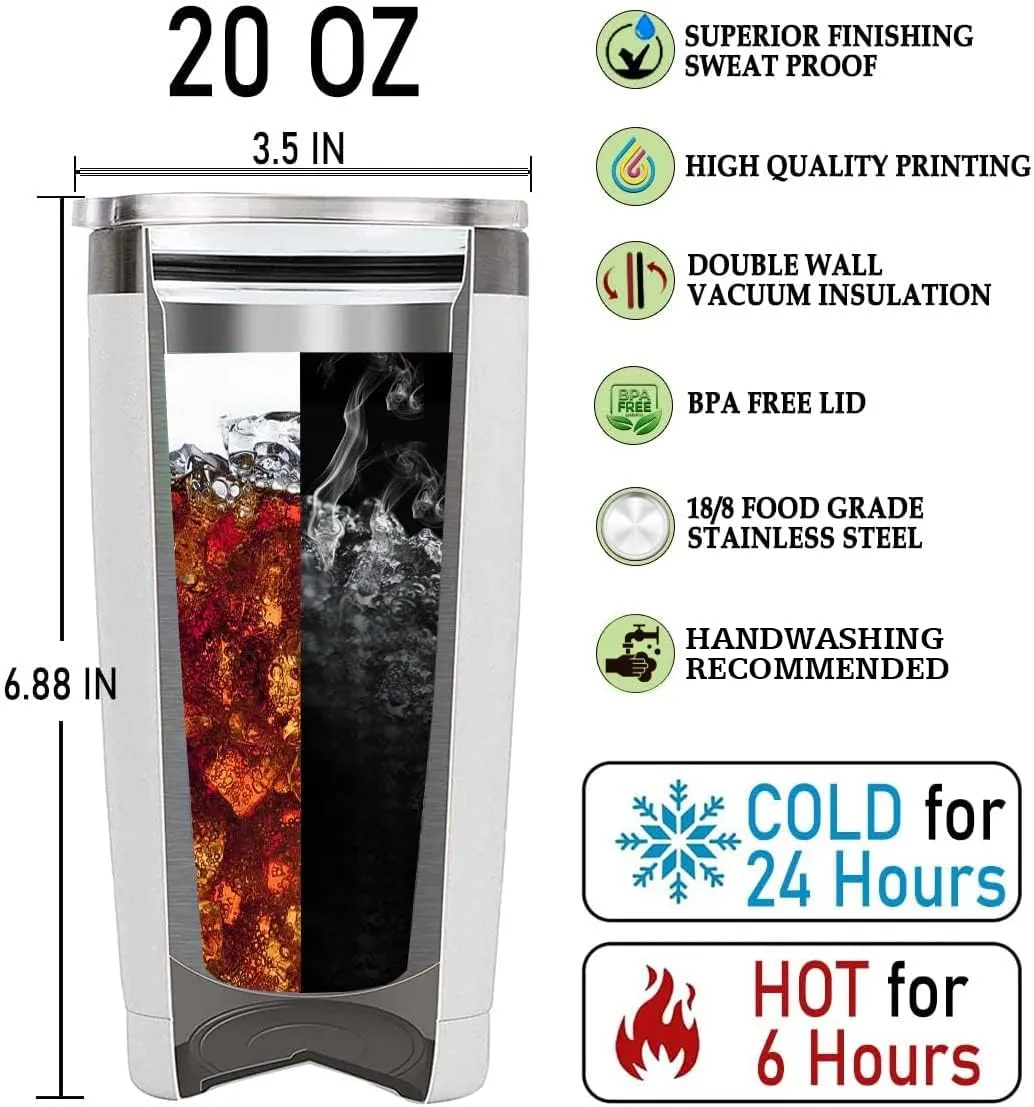 Personalized Dragon Viking Tumbler Gifts for Men Dad Husband Friends Dragon Lovers Insulated Stainless Steel 20oz With Lid Travel Cup Coffee Mug Water Bottle Gift