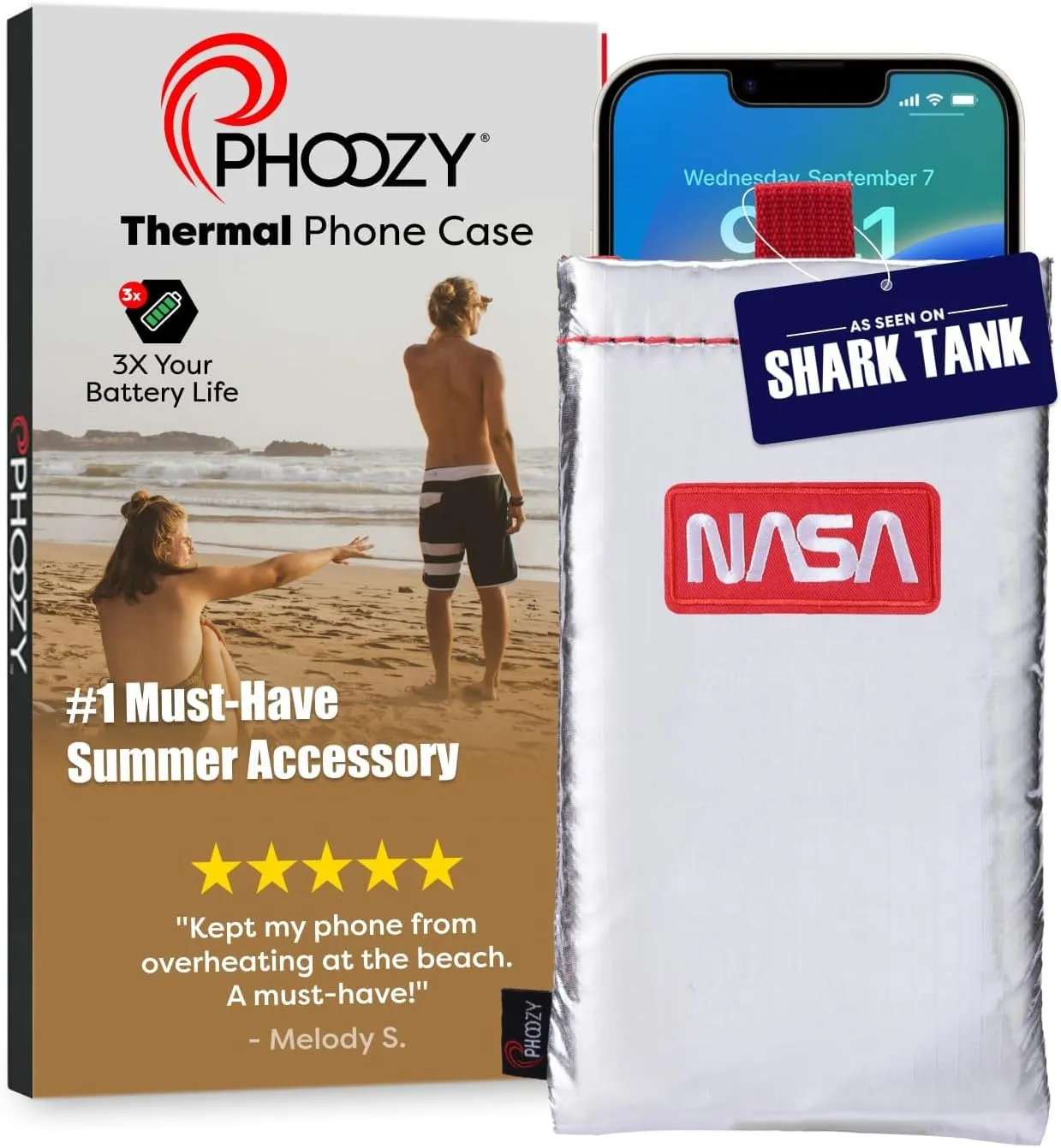 PHOOZY Thermal Phone Case - Apollo Series : Cell Phone Pouch Prevents Overheating from Sun Exposure, Extends Battery Life, Provides Drop Protection and Floats in Water (Large-Space)