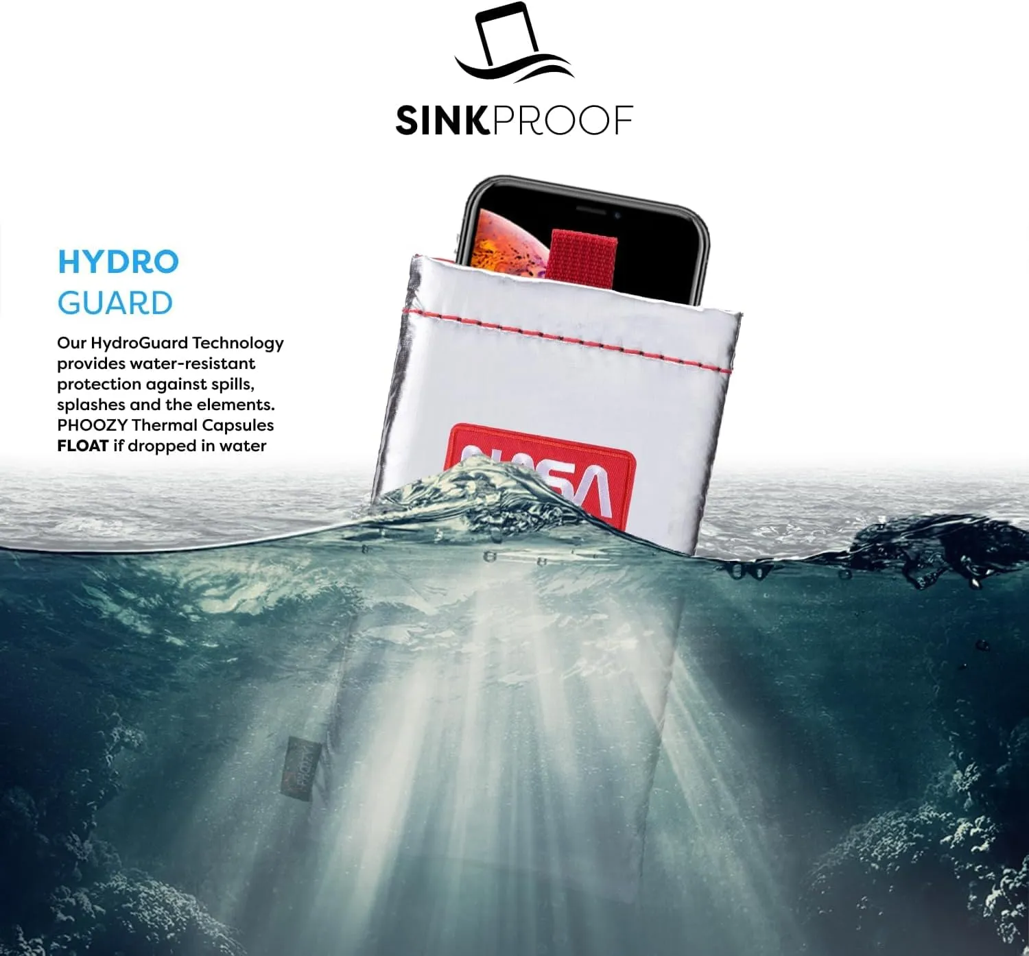 PHOOZY Thermal Phone Case - Apollo Series : Cell Phone Pouch Prevents Overheating from Sun Exposure, Extends Battery Life, Provides Drop Protection and Floats in Water (Large-Space)