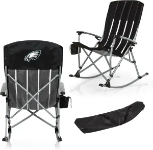 PICNIC TIME NFL Unisex-Adult NFL Outdoor Rocking Camp Chair, XL Heavy Duty Camping Chair for Adults