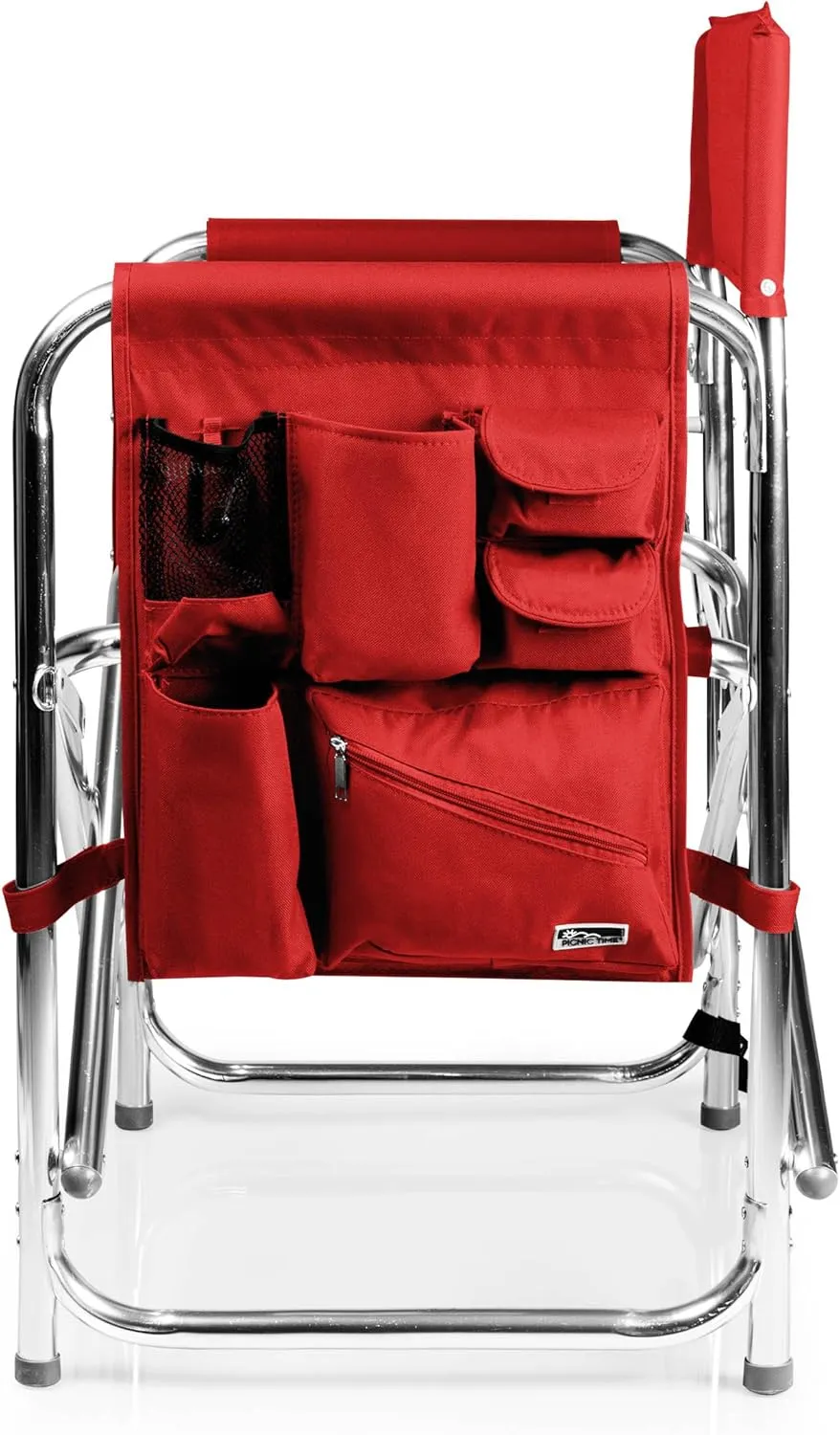PICNIC TIME Sports Chair with Side Table, Camping Chair, Beach Chair, Camp Chair for Adults (Red)