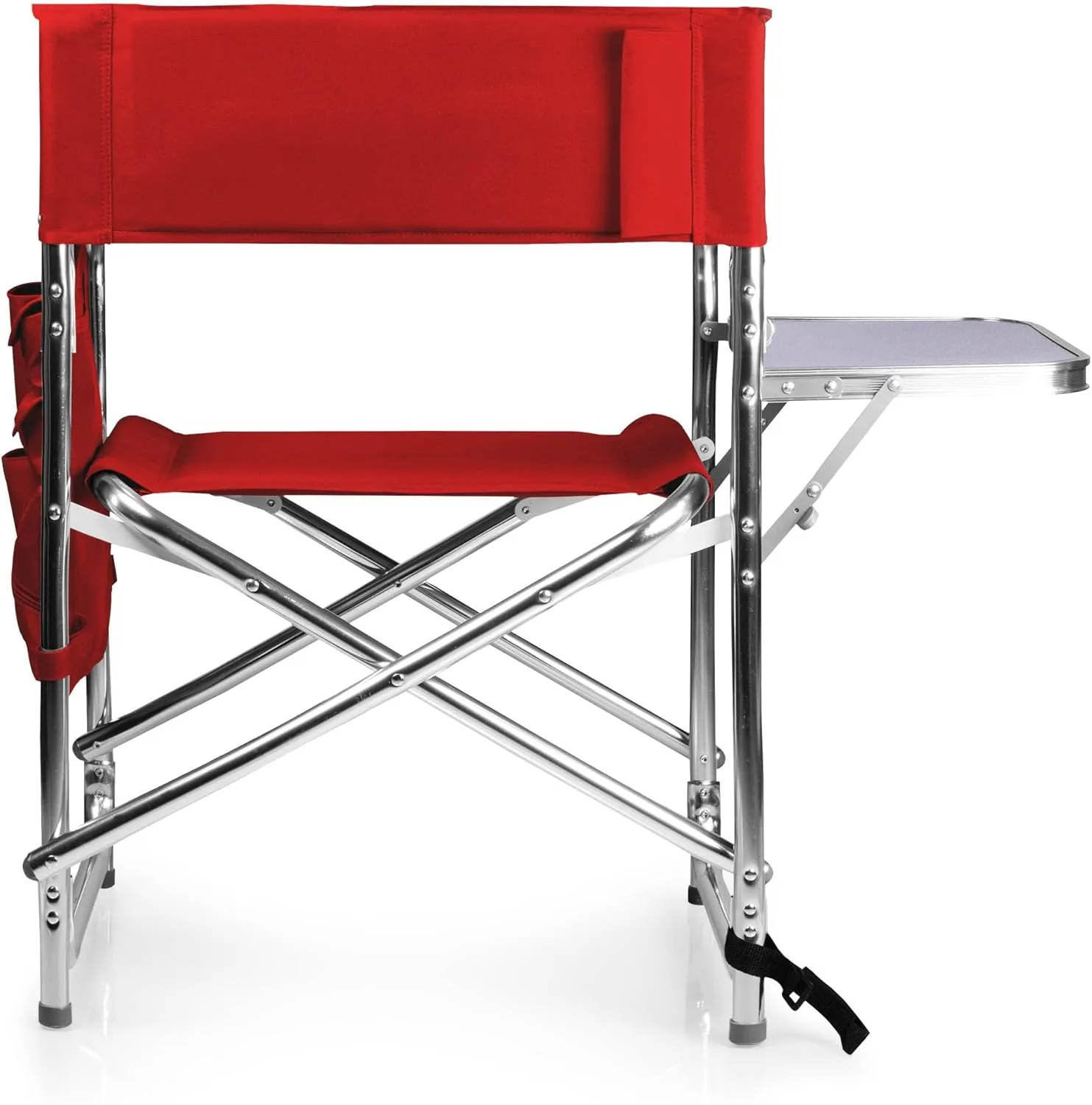 PICNIC TIME Sports Chair with Side Table, Camping Chair, Beach Chair, Camp Chair for Adults (Red)