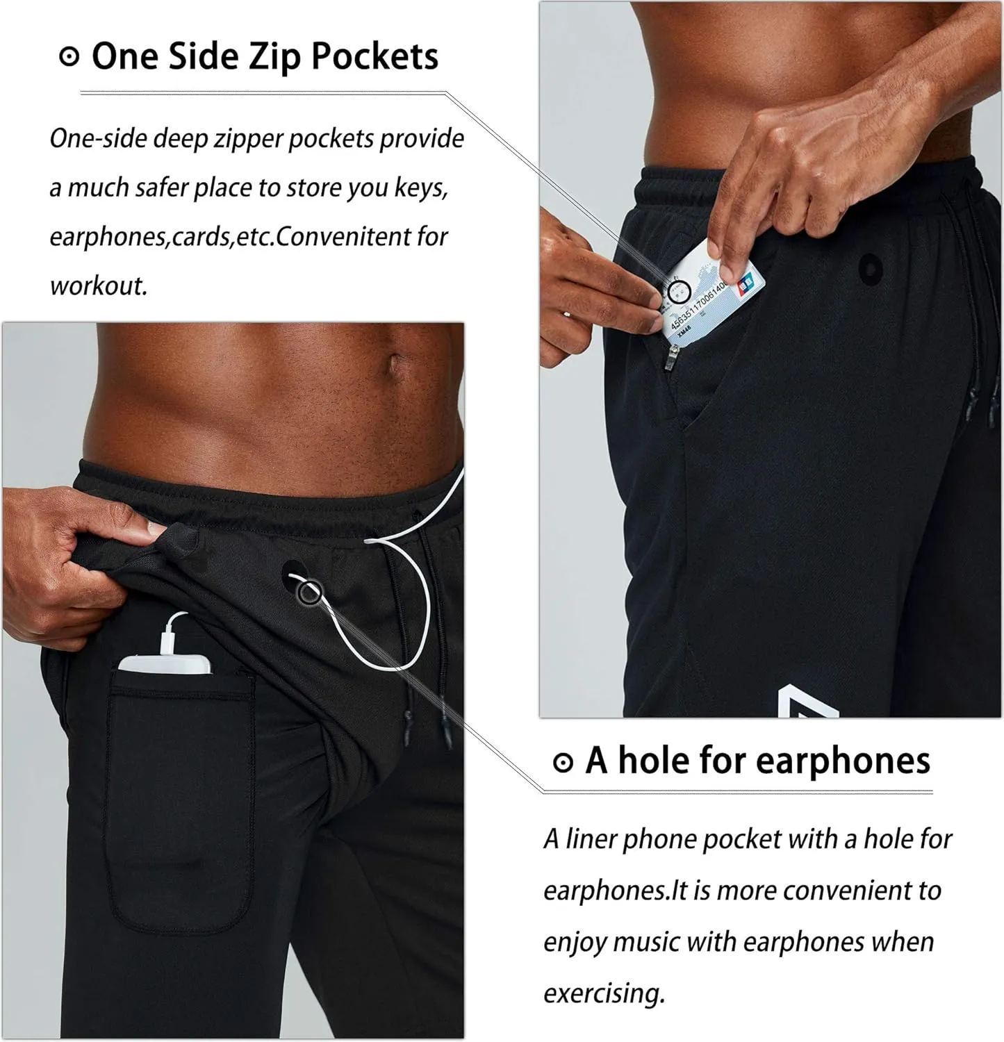 Pinkbomb Men's 2 in 1 Running Shorts Gym Workout Quick Dry Mens Shorts with Phone Pocket