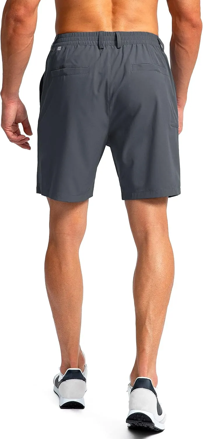 Pinkbomb Men's Golf Shorts with 6 Pockets Stretch Quick Dry Hiking Work Dress Shorts for Men