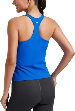 Pioneer Camp Women's Tank Top Padded Longline Sports Bra Racerback Sleeveless Gym Pilates Daily Wear Crop Top