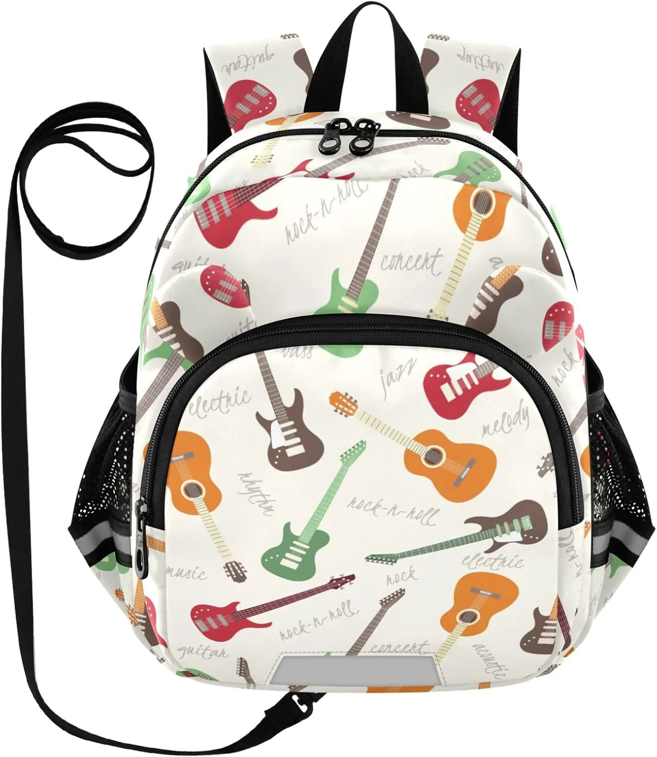 Plaaee Colorful Guitars Toddler Backpack Harness Leash Kids Back Pack Harnesses Leashes Tether for Boys Girls Outdoor Travel M