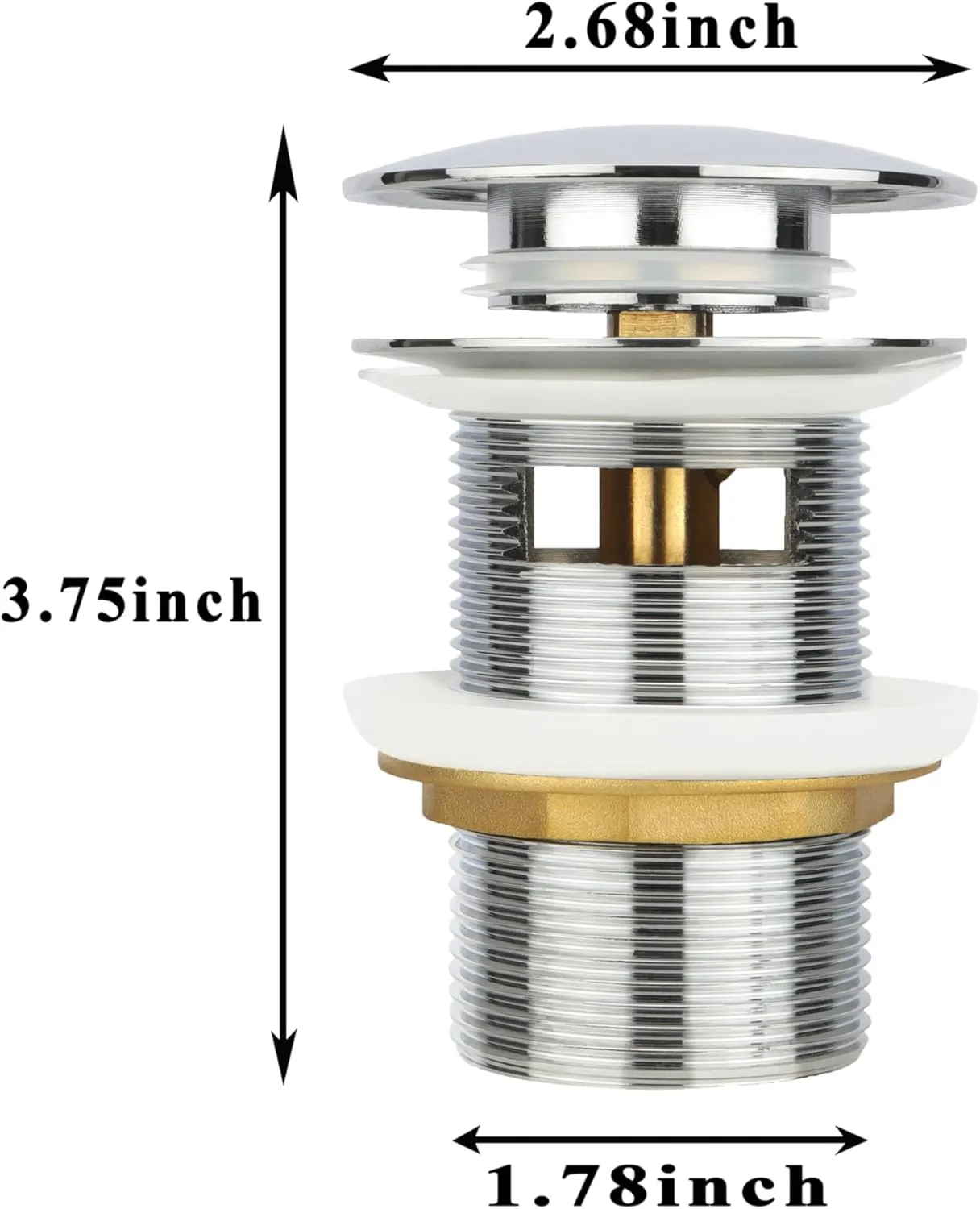 Pop-Up Freestanding Bathtub Drain, Fits for Most Freestanding Tubs and Freestanding Tub Drain Rough-in Kits (Chrome), MGJPS157