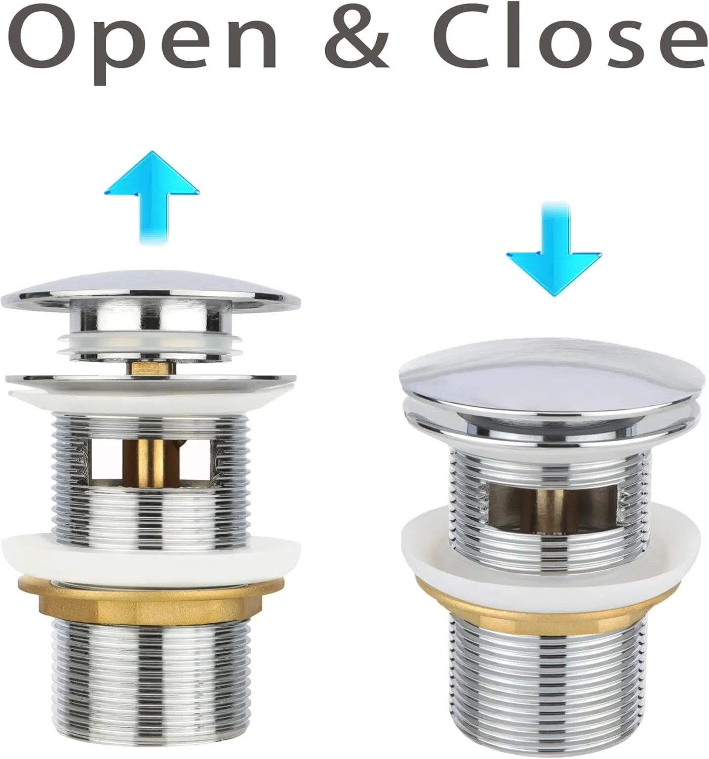 Pop-Up Freestanding Bathtub Drain, Fits for Most Freestanding Tubs and Freestanding Tub Drain Rough-in Kits (Chrome), MGJPS157