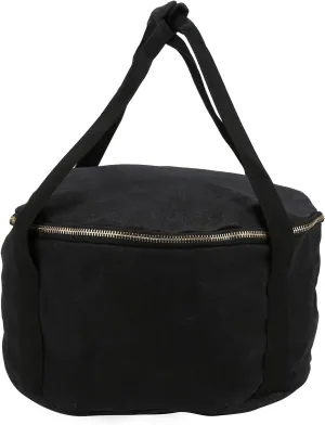 Portable Cast Iron Pan Storage Bag - Weatherproof Wet Wax Canvas, Travel Carry Bag for Camping Stoves and Picnic Gear