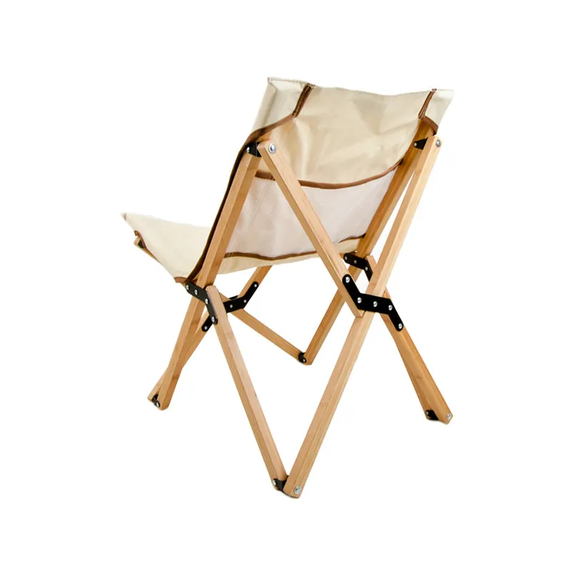 Portable Outdoor Bamboo Canvas Chair