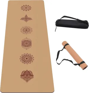 Premium Cork Yoga Mat Non Slip Thick Cork Exercise & Fitness Mat for Yoga, Pilates, & Home Workouts(72" x 24" x 5mm Thick)