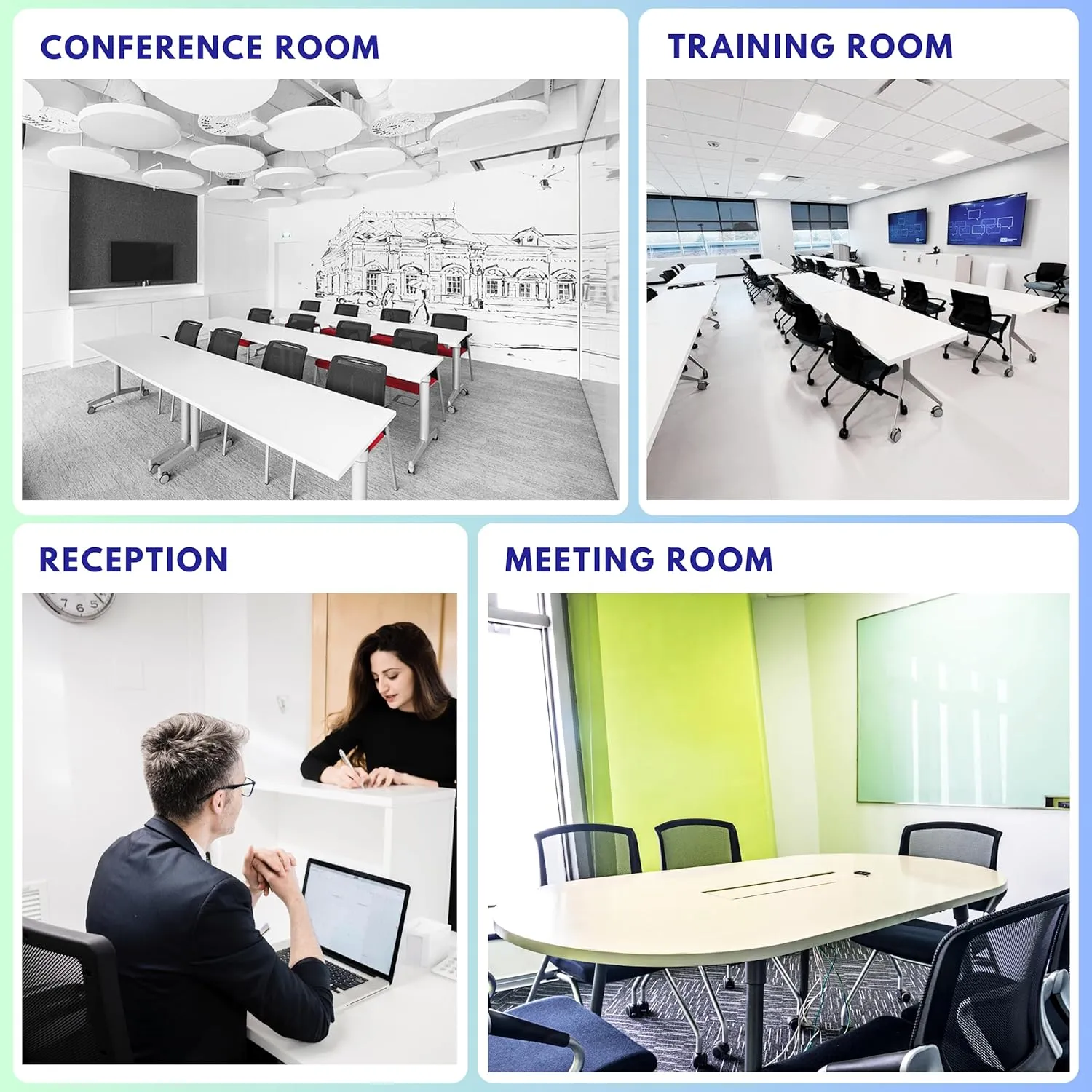PRO, Stackable & Foldable Conference Room Chairs with 2X Thick Cushion, Lumbar Support, Armrest - Mesh Bouncing Back for Office Meeting, Conference, Training Room Chair 1 Pack