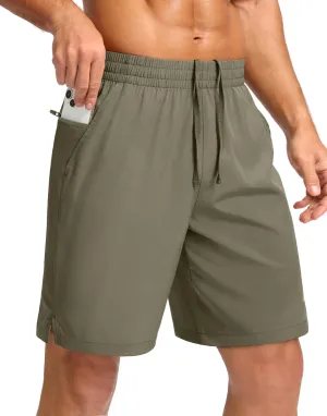Pudolla Men's 7" Gym Workout Shorts with Zipper Pockets Lightweight Quick Dry Running Athletic Shorts for Men