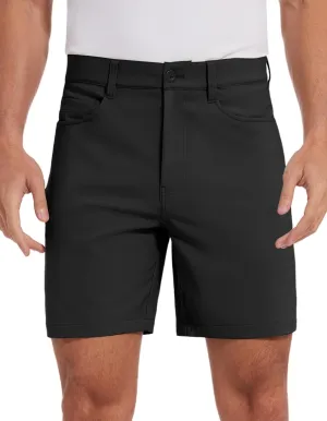 PULI Golf Shorts Men Stretch Dress Lightweight Travel Relax Fit Casual Waterproof Quick Dry Summer Shorts 7 Inch Inseam