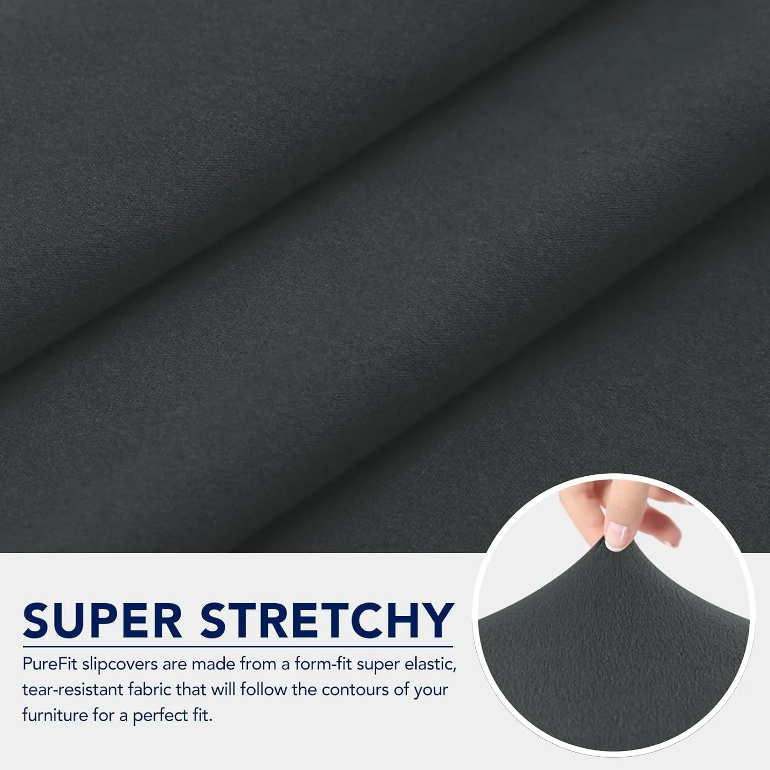 PureFit 100% Dual Waterproof Couch Cover Slipcovers for Couches and Sofas - Stretch Non Slip Fleece Sofa Covers Washable, Leakproof Furniture Protector for Kids, Pets, Dog (Sofa, Dark Gray)