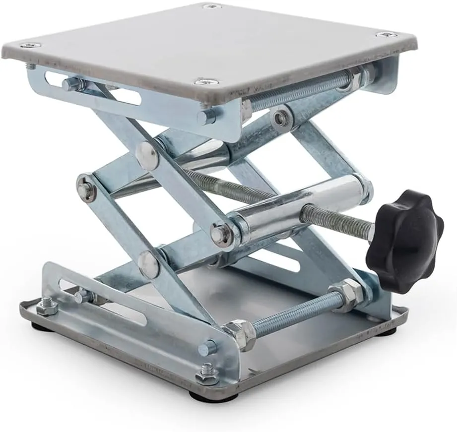 RC Miniature Lifting Platform, Portable Manual Lift Table, Adjustable Lifting Stand Display Table Wood working Lifter Jack for RC Crawler Car TRX4 SCX10 Wraith RR10 Arrma Kraton Losi LMT (100 x 100mm)
