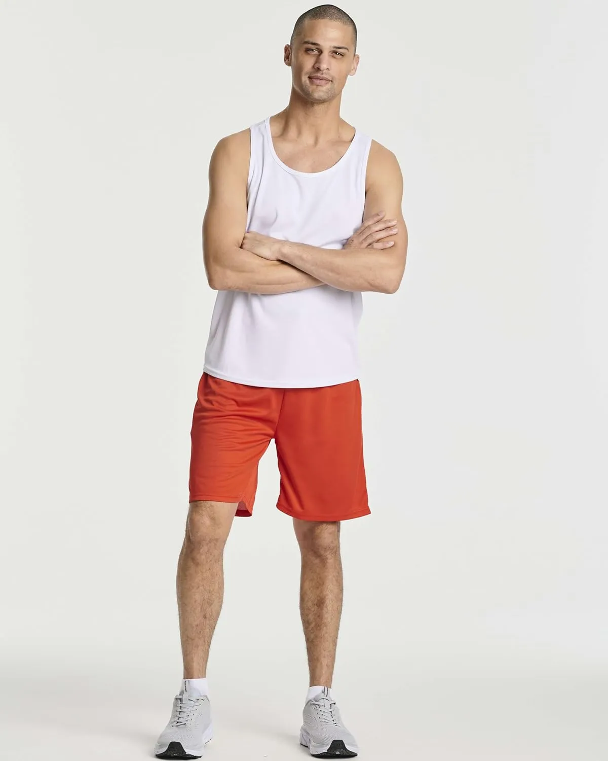Real Essentials 3 Pack: Men's 2 in 1 Mesh 7" Running Workout Gym Shorts with Compression Liner (Available in Big & Tall)