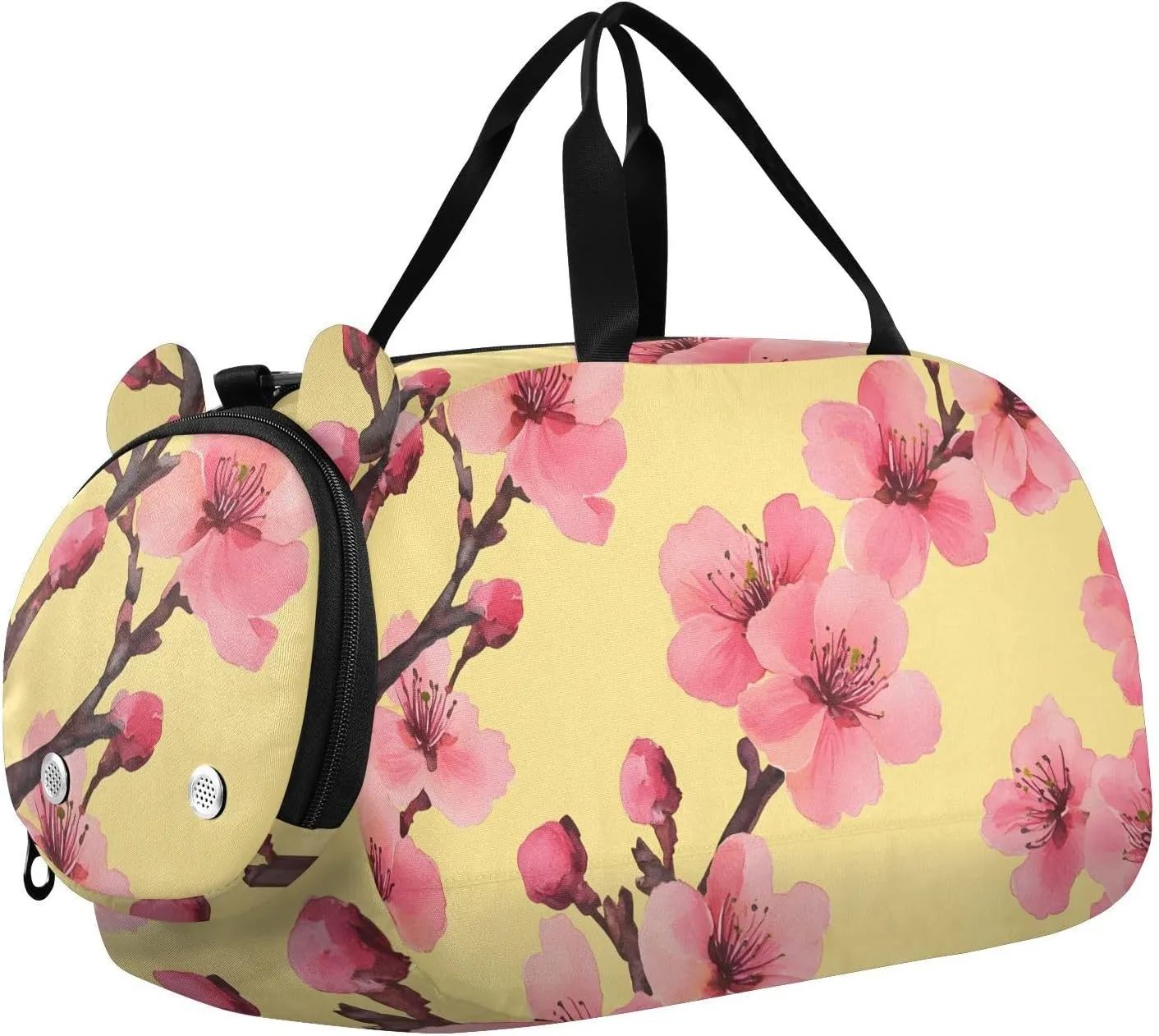 Red Blossom Design Youth Sports Duffel Bag with Ventilated Shoe Compartment|All-Season Lightweight Travel Gym Bag for Girls & Boys|Water-Resistant Gear Bag