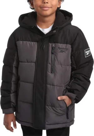 Reebok Boys' Winter Coat - Heavyweight Quilted Puffer Snow Parka - Weather Resistant Ski Jacket for Boys (8-20)