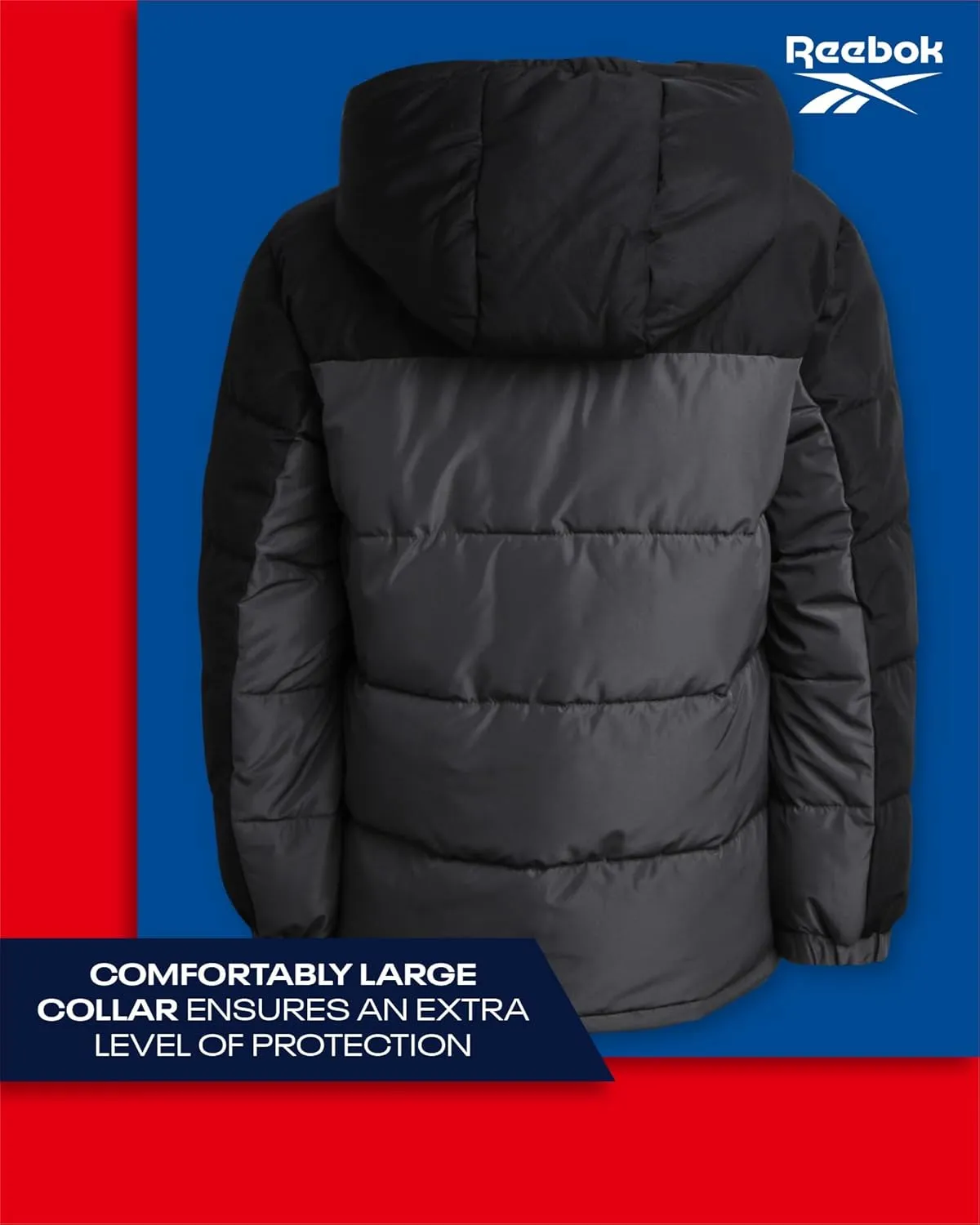 Reebok Boys' Winter Coat - Heavyweight Quilted Puffer Snow Parka - Weather Resistant Ski Jacket for Boys (8-20)